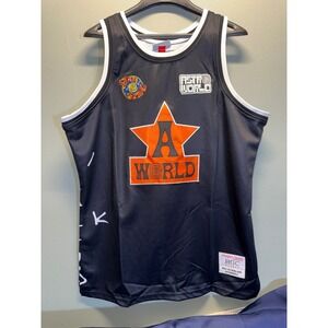 Travis Scott Astroworld Basketball Jersey Black Orange A World Logo Men's XXL
